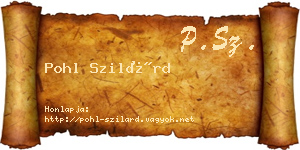 Pohl Szilárd névjegykártya
