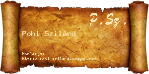 Pohl Szilárd névjegykártya